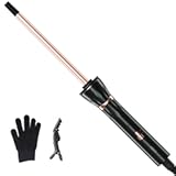 HIRAY 3/8 Inch Curling Iron,9mm Tiny Curling Wand,Ceramic Small Barrel Curling Iron with Adjustable Temperature,Fast Heating,for Short & Long Hair