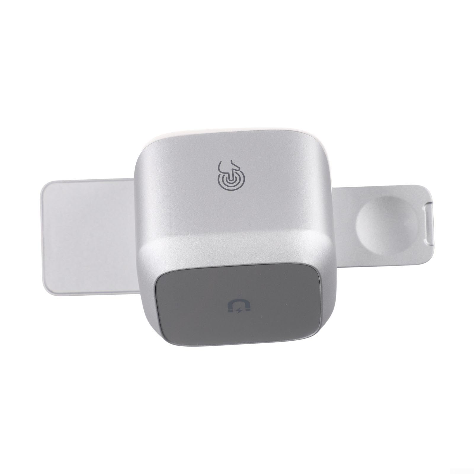 Caricabatterie Induttivo 3 in 1 a Rotazione 180° per iPhone e Watch Supporto Ricarica Rapida 15W Compatibile per magsafe(White)
