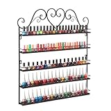 Dazone Nail Polish Wall Rack 5-Layer Organizer Holds 100 Bottles Nail Polish Shelves Black
