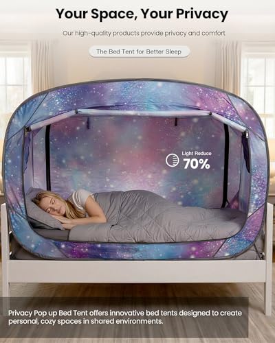 Image of ANC POP Bed Tent Full Bed Canopy Tents Portable Dream Tent for Kids and Adult Indoor Sleeping Tents with 2 Doors Breathable Private Space Tents