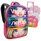 Rainbow High Backpack Set for Girls - Bundle with Rainbow High 15 Inch Backpack with Shopkins Stickers and More (Kids Backpack Elementary School)