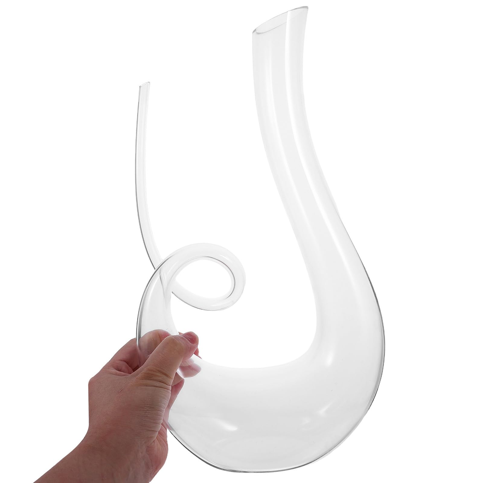 SHINEOFI Decanter per Vino in Cristallo Trasparente 1300Ml Versatore Integrato Caraffa Aeratore per Vino Rosso Design Bilanciato per Uso Domestico Ristoranti e Bar