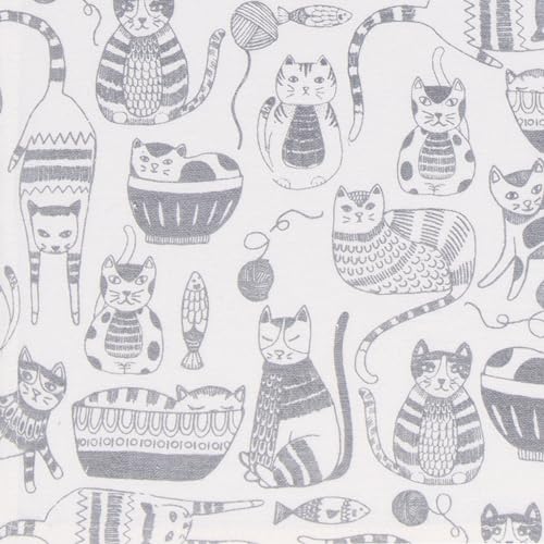 Image of Now Designs Floursack Dishtowel Set of 2 | London Gray Purr Party
