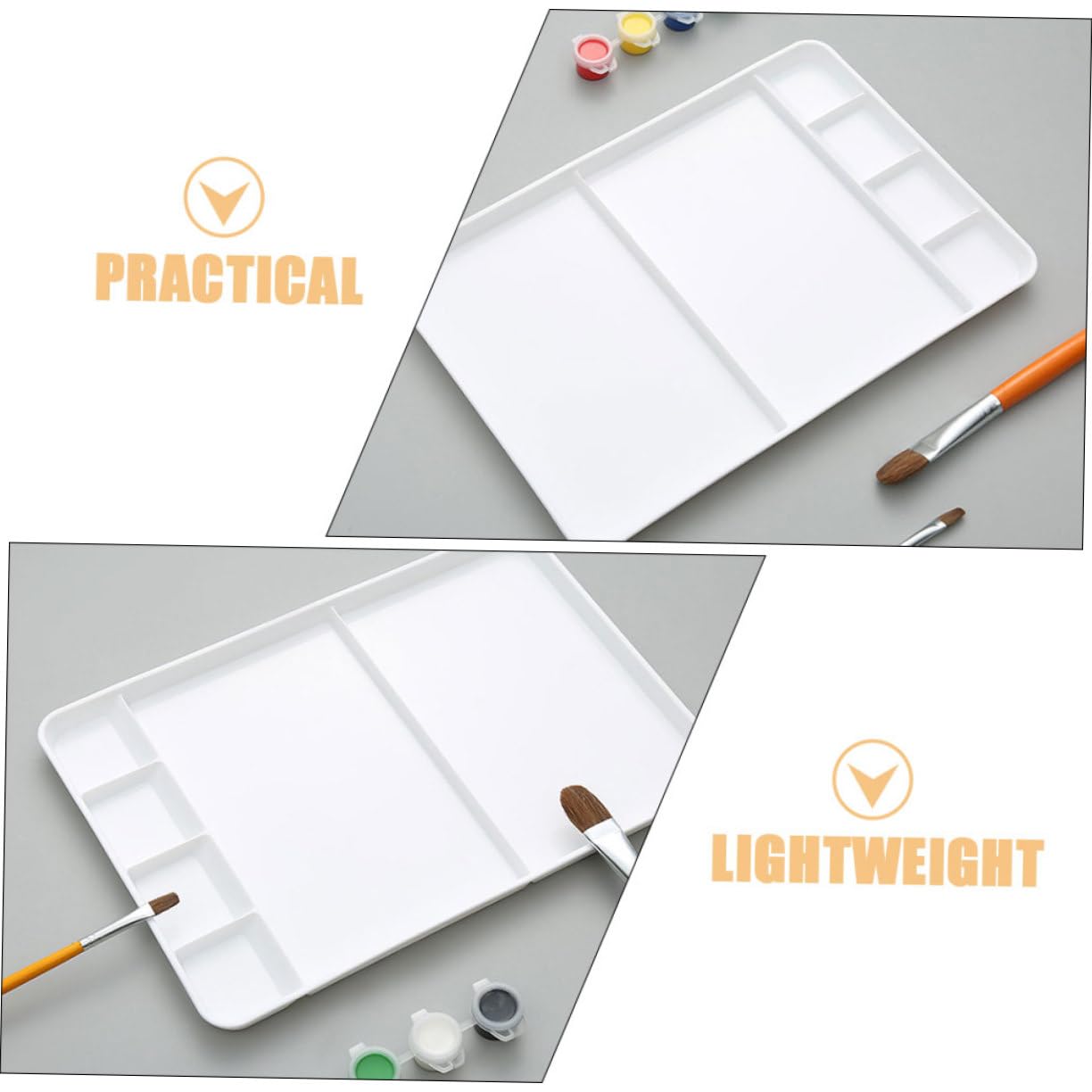ULTECHNOVO Palette de Peinture Multi-grilles en PP Blanc Surface Lisse et Antidéformation, pour Artistes et Étudiants en Peinture Artistique