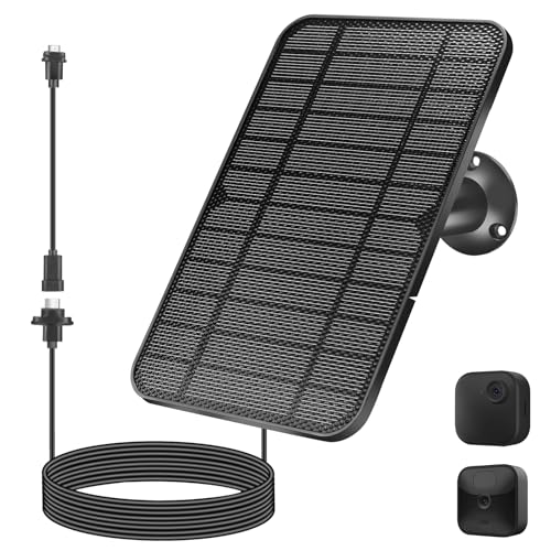 Solar Panel 4W for Blink Camera Solar Kit Build-in 2600mAh Rechargeable Battery IP65 WaterproofBlack