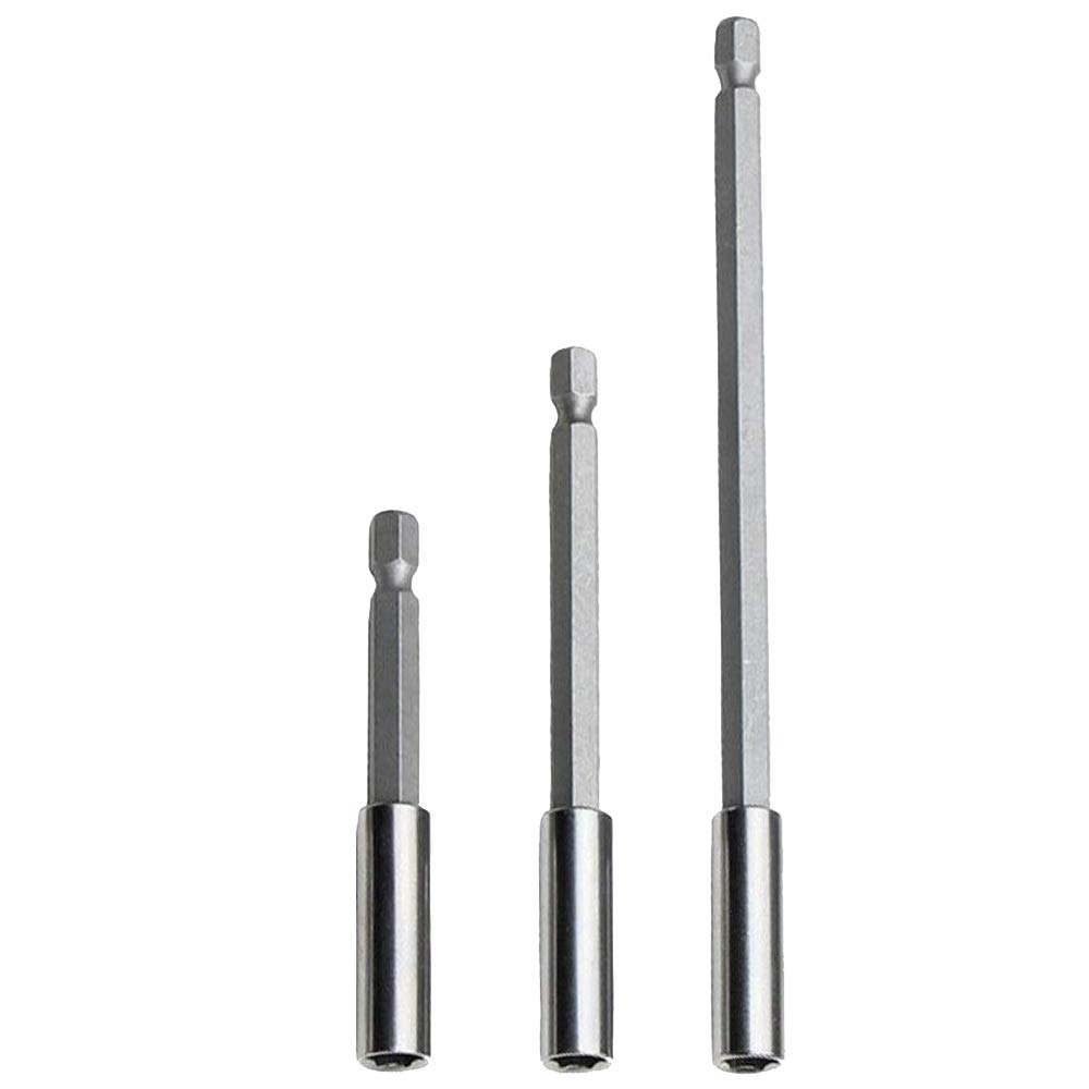 Machswon Sliver 1 Set 1/4" Hex Magnetic Bit Extension Holder Screwdriver Drill 75/100/150Mm For Screws, Nuts, Any Drill Or Handheld Driver