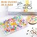 JWAJWY Mini Ducks 100 Pack Resin Tiny Ducks Luminous Animal Glow in The Dark Tiny Toys for Garden Aquarium Decor DIY Projects Party Decorations (20 Colors)