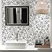 Cohoo Home Black and White Floral Wallpaper Peel and Stick Contact Paper for Cabinets and Drawers Sunflower Floral Contact Paper Self-Adhesive Removable Wallpaper Bedroom Accent 17.3inW 78.7inL