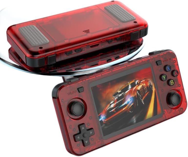 New R36H Game Console R36S Horizontal Retro Handheld Consolas Open Source Portable Pocket Video Player 64GB 3.5 Inch Boys Gifts - red, 64G(15K Games)