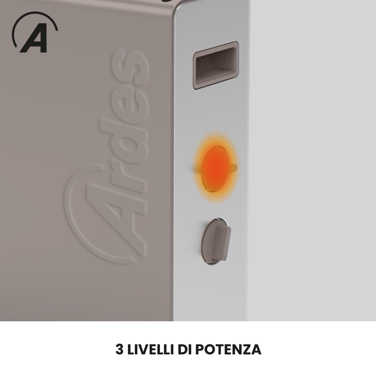 ARDES THOR T AR4C08T Convettore elettrico 2000 W con 3 livelli | termostato regolabile e funzione turbo per riscaldamento efficiente a basso consumo in ambienti domestici