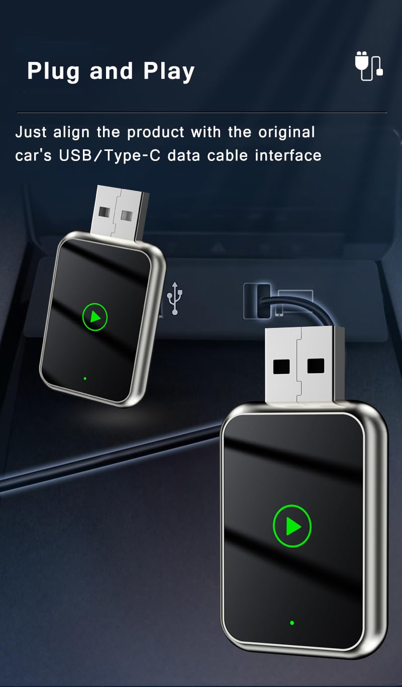 Adattatore Wireless CarPlay Per Suzuki Ignis 2017-2020 – Dongle Plug & Play, Bluetooth WiFi, Connessione Rapida