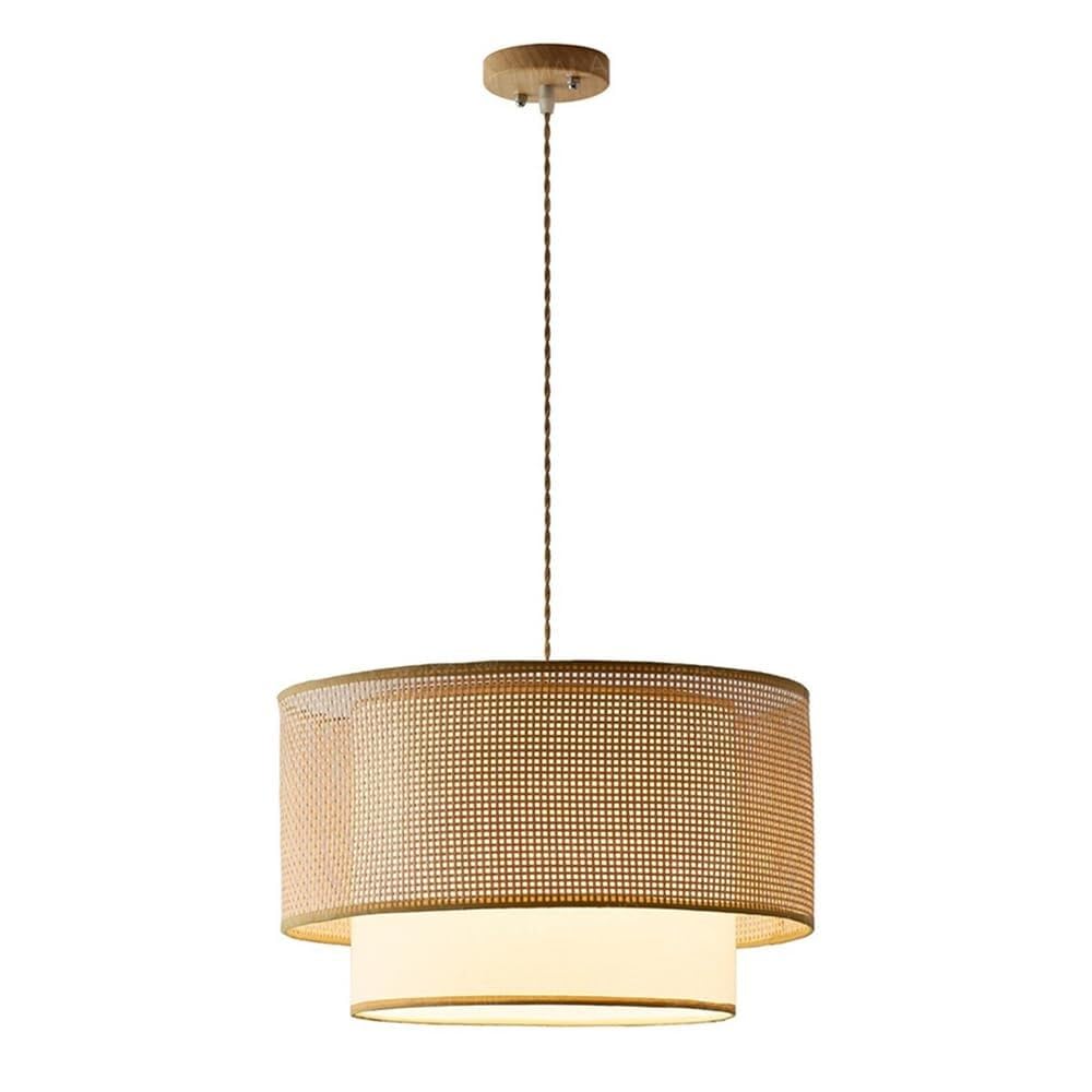 TONFON Wicker Lampshade Kitchen Island Rattan Chandelier