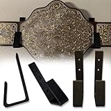 Championship Belt Display Holder for Wall, Wrestling Belt Horizontal Wall Mount for Wrestlers Championship Hanging Display 2 Pcs