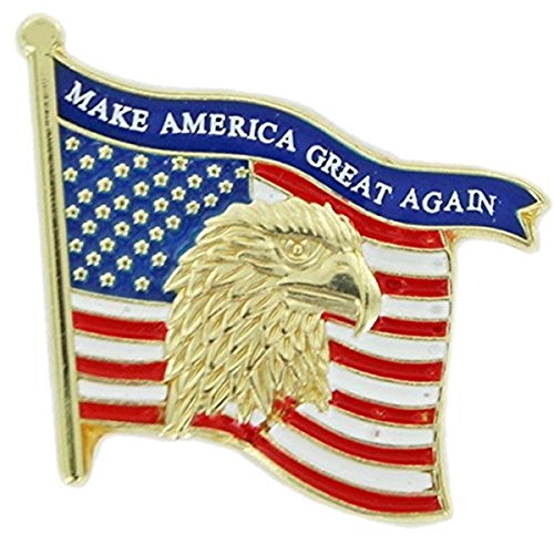 Patriotic Gold Tone Enameled United States Flag Lapel Pin