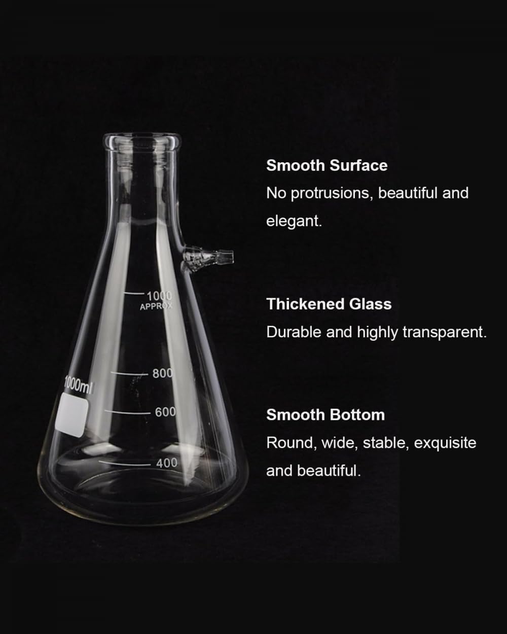 Kit D'entonnoir De Filtration D'appareil D'entonnoir De Buchner, Appareil sous Vide Utilisé pour Le Laboratoire Éducatif D'école De Fiole D'Erlenmeyer D'aspiration-1000ml
