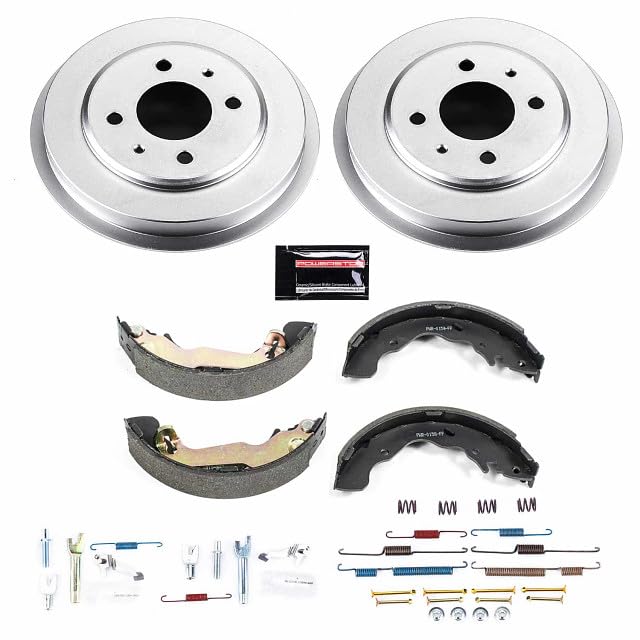 Power Stop KOE15336DK Rear Brake Kit - OE Replacement Drums & Ceramic Pads, Anti-Rust Coated