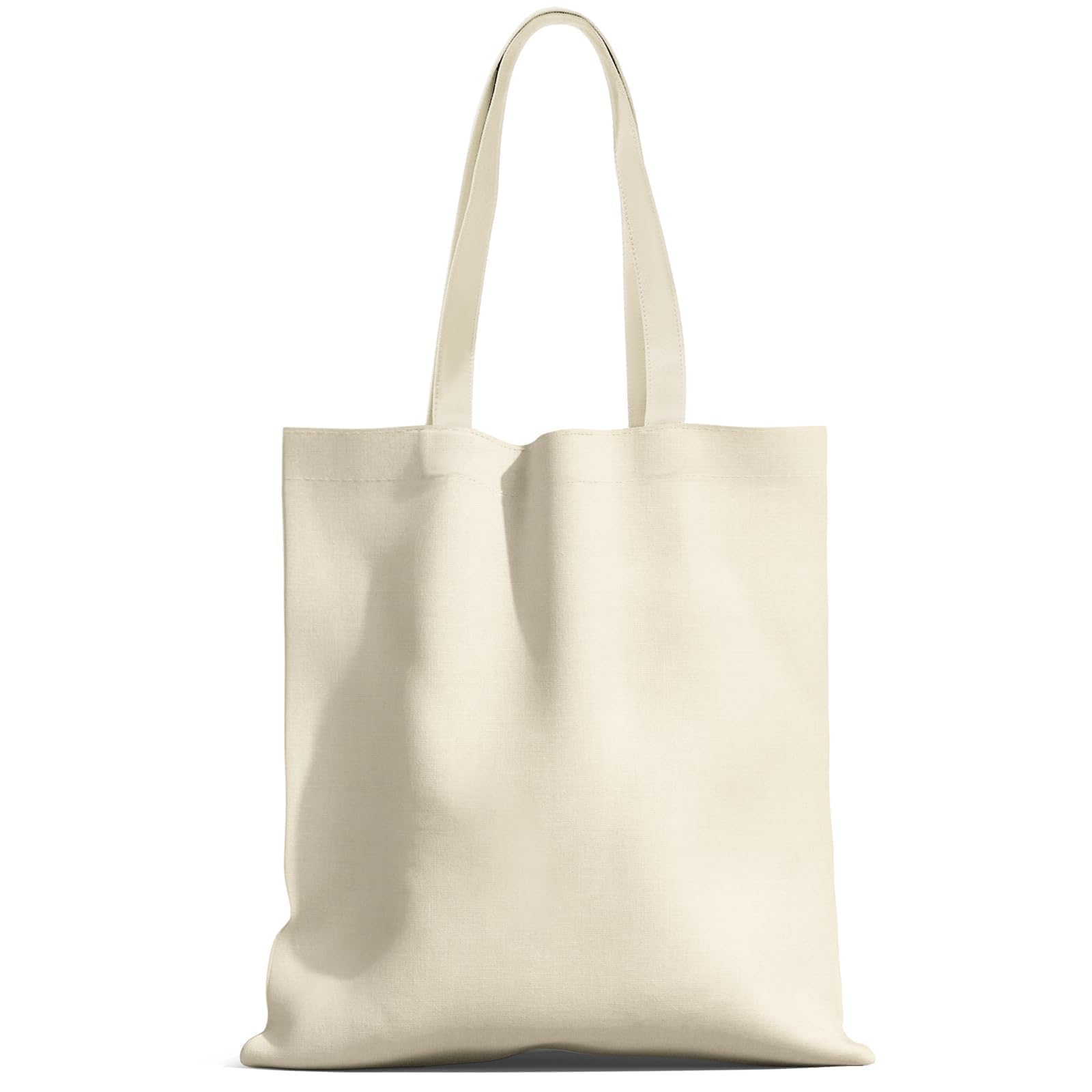 MOLOVA Large 14x15 Premium Canvas Tote Bags,Load 55lbs,Reusable canvas bag made of 6oz of natural canvas with Handles for Gift-Giving,Work,DIY Projects,Shopping(1 Pack)