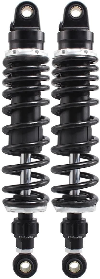 サスペンションダンパー ユニバーサルバイクアクセサリー、調整可能なダンピングリアショックアブソーバー、ラウンドヘッド330mm バイ