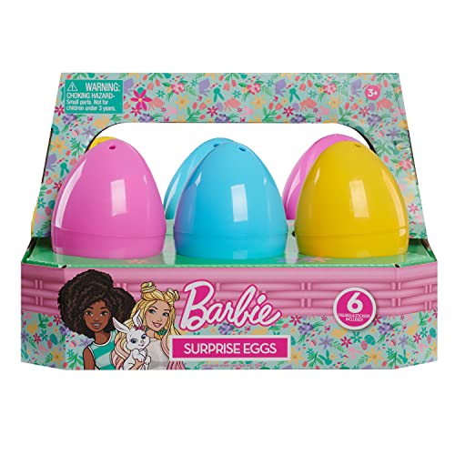 Just Play Barbie Surprise Eggs 6-Pack, Easter Basket with 6 Figures and 6 Stickers Hidden in Easter Eggs, Easter Toys and Presents Just Play Barbie Surprise Eggs 6-Pack, Easter Basket with 6 Figures and 6 Stickers Hidden in Easter Eggs, Easter Toys and Presents