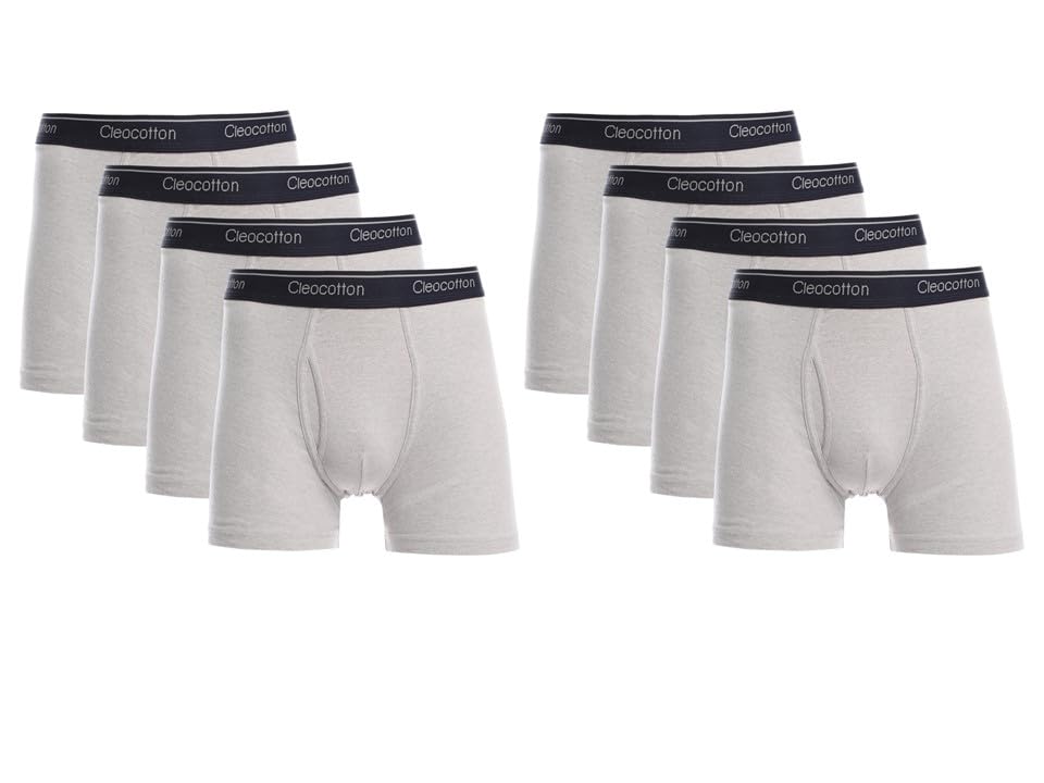 Men's Cotton Rich Underwear Boxer Brief | Mid Leg Length Design (4/8-pack) | Tag-Free, Ultra Soft, Breathable (Made in Egypt)