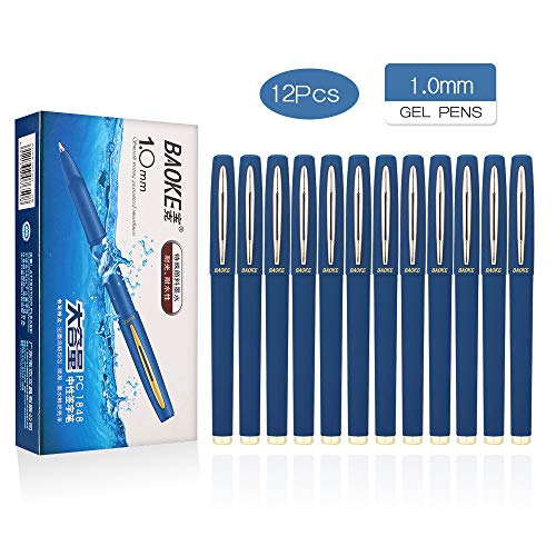 Bolígrafos gel roller BaoKe 1.0mm, pack de 12 azul miniatura 2