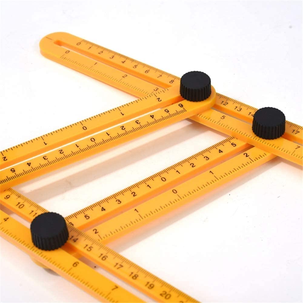 WJJ Righello Angolo di visualizzazione Digitale Righello Multi-Funzione Righello Pieghevole in plastica/Acciaio Inossidabile Mobile a Quattro Volte Righello Righello Multi-Angolo Righello