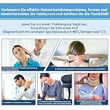 Holdsound Regulowany przyrząd do treningu karku – 3 poziomy trakcji i system 8 poduszek powietrznych do bólu karku, rozciągania kręgosłupa, do użytku domowego