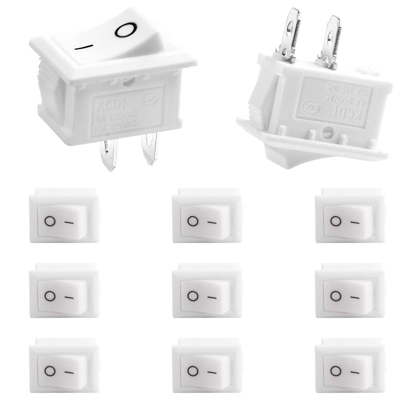 #US 10pcs On Off Switch 2 Position 2 Pin -in Boat White 1 Ac...