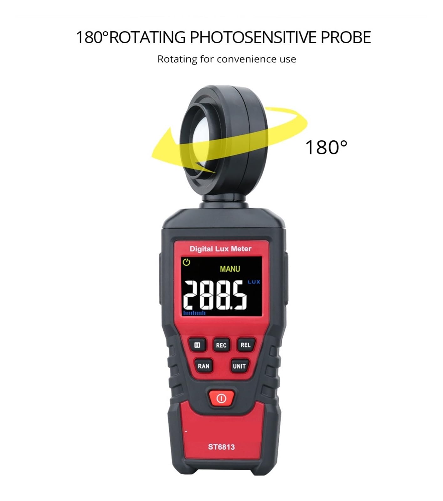 Medidor de Luz, Fotómetro digital, luxómetro, comprobador de luz, espectrómetro fotográfico, detector de luminosidad portátil, luxómetro de 1 a 200 000, pantalla LCD.