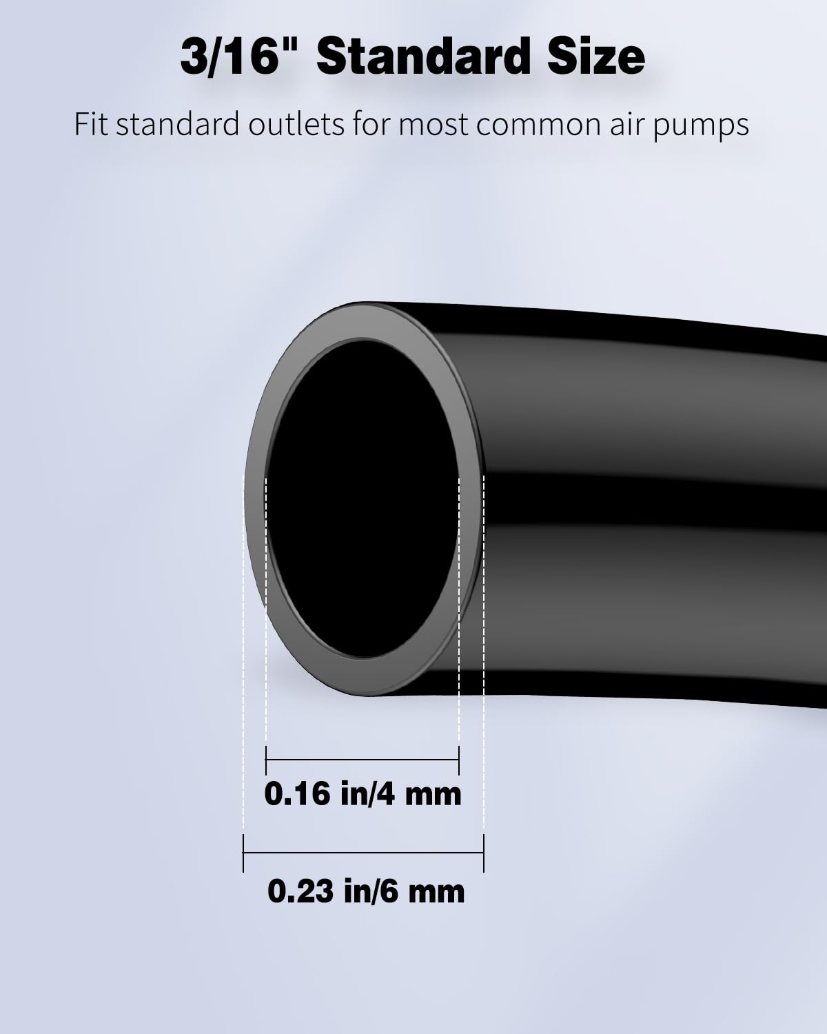 Pawfly Aquarium Airline Tubing 25 m Standard 4-6 mm Tubing for Fish Tank Air Pump Flexible Kink-Resistant Pure PVC Hose for Aquarium Garden Terrarium Pond Black - Image 4