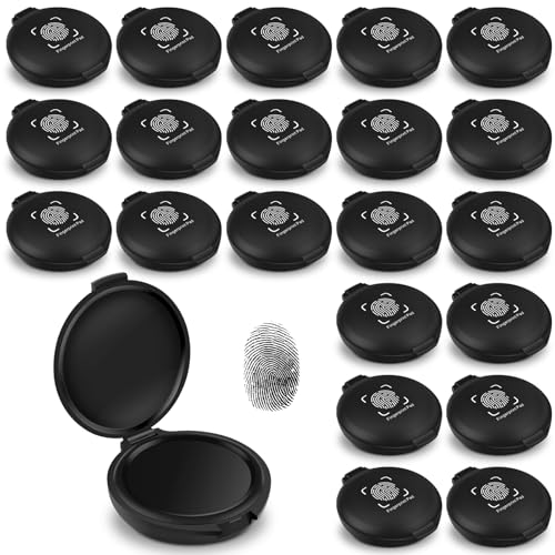 ERKOON 22 Pack Fingerprint Ink Pads, Thumbprint Ink Pad for Notary Supplies Identification Security ID Fingerprint Cards Fingerprint Black