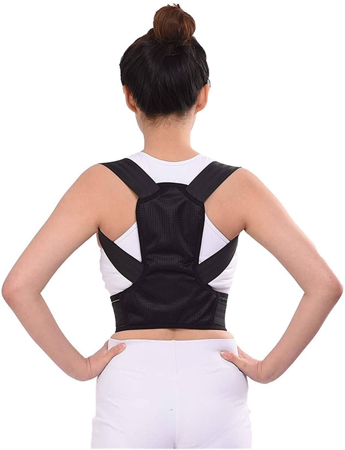 Correcteur de posture dos réglable contre la douleur cervicale taille L noir