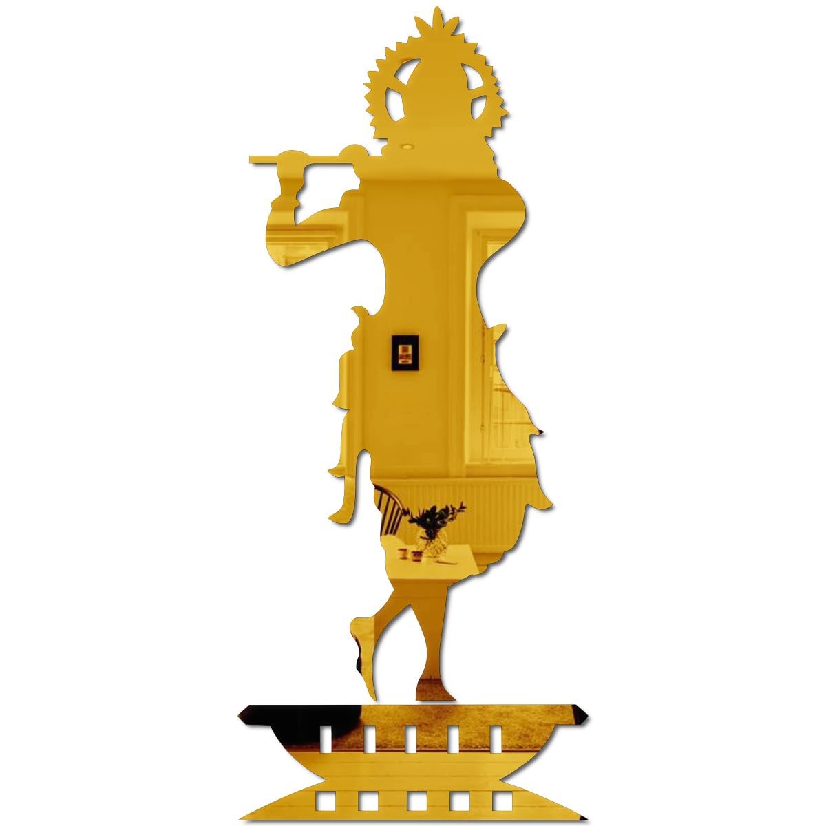 Chote Mote Seller - Krishna with Stand Golden Mirror Stickers for Wall, Acrylic Mirror, Wall Mirror, 3D Stickers, Wall Stickers for Room Hall Home and Office (B0D77R4JFC) Amazon Price History, Amazon Price Tracker