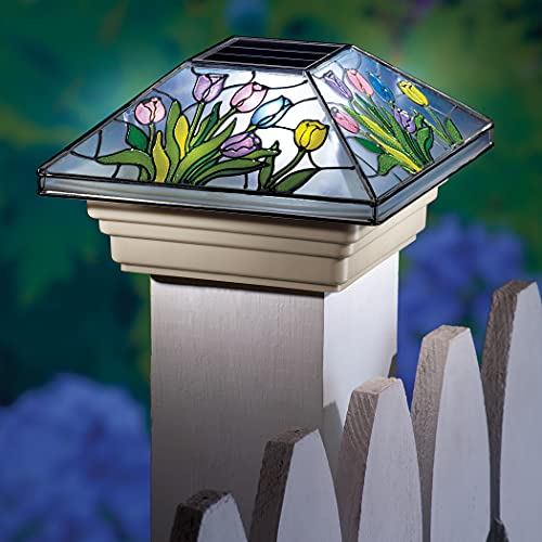Collections Etc Spring Solar Fence Post Cap Light with Beautiful Colorful Flowers and Hummingbirds, Flower Collections Etc Spring Solar Fence Post Cap Light with Beautiful Colorful Flowers and Hummingbirds, Flower