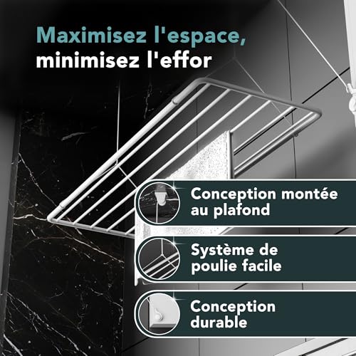 Mini sèche-linge de plafond pour optimiser l'espace de la buanderie - 5