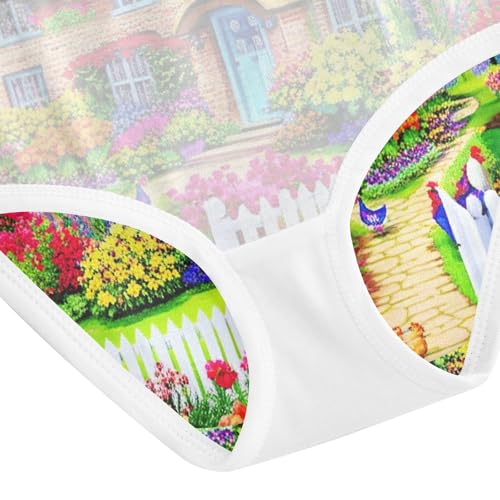 Cotton Toddler Girls Underwear Colorful Flowers Cottage Little Girl Panties Fun Print Underpants Briefs 2t 5