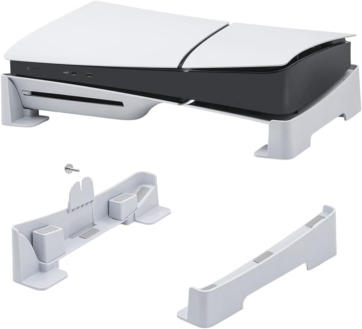 - ZORBESยฎ Desk Stand for PS5 Slim/Pro Console,Horizontal Stand for PS5 Slim/Pro Console,Anti-Slip Base Accessories PlayStation 5 Slim//Pro Digital & Ultra-HD Edition No l Included