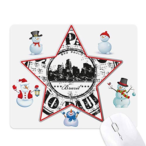 Tapis de souris Noël Brésil antidérapant pour bureau confortable