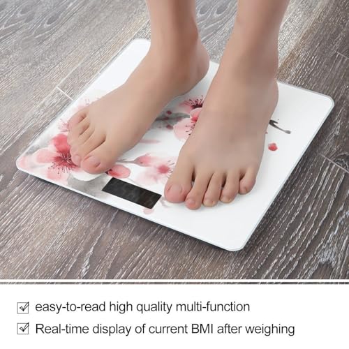 Báscula Digital de Baño con Diseño Floral y Pantalla LCD miniatura 5