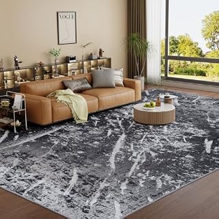 Vamcheer Machine Washable Rugs for Living Room - Modern Soft Faux Short Pile Area Rugs for Bedroom Dining Room Abstract Carpet for Office Non Slip Non Shedding Large Blue Rug, 200x300CM