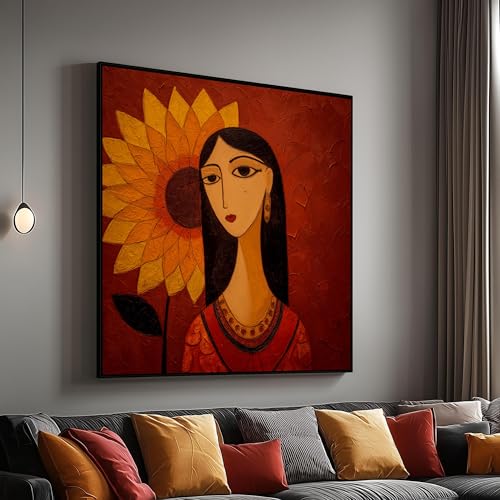 Portrait de femme sur toile pour illuminer votre salon avec art moderne