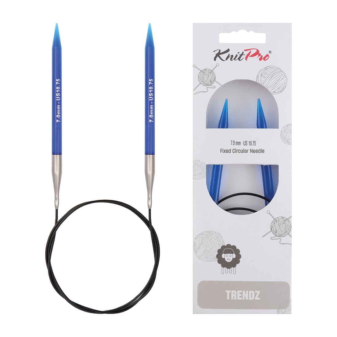 Knitpro Blue Trendz Fixed Circular Needles 24" (60Cm) | 7.00Mm
