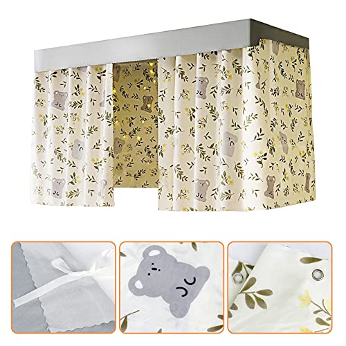 Image of Cute Bottom Bunk Bed Curtain Student Dormitory Blackout Cloth Mosquito Nets Bedding Tent Bed Canopy Single Sleeper, Koala Flower