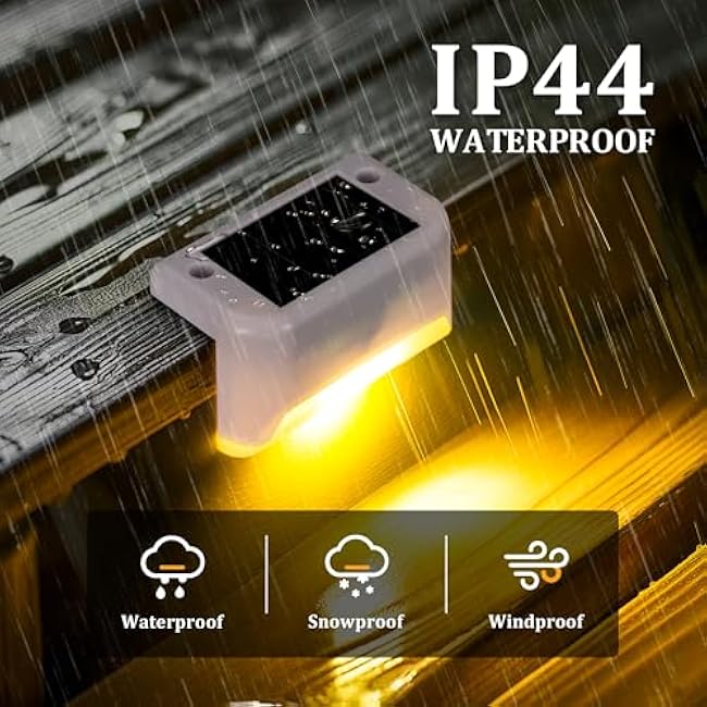 Solar Fence Lights Outdoor Waterproof 20Pack, Solar Powered Deck Lights for Outside Stairs, Step, Yard, Patio, Garden and Pathway Decor(Warm White)