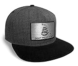 Strange Cargo Don't Tread On Me Flag Black and Charcoal Baseball Cap Hat Snapback Flat Brim