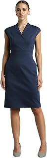 Van Heusen Women's Cotton Blend V Neck Mid-Length Sheath Comfort Fit Above The Knee Dress Price In India