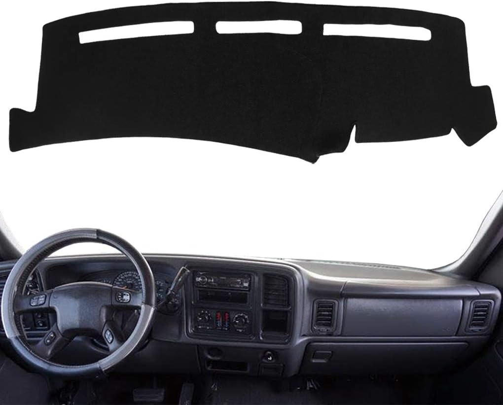 Yiz Dashboard Cover Dash Cover Mat Pad Carpet Custom Fit for Chevy Chevrolet Avalance 1999-2006,Chevy Silverado 1999-2006,GMC Sierra 1999-2006 (99-06 Black) Y55