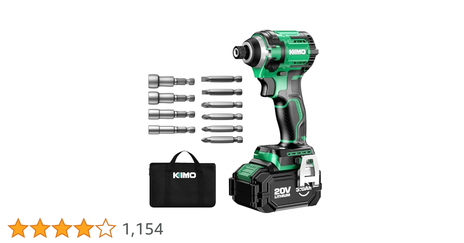 最終値下げ！★数回使用美品★KIMO20Vインパクトドライバーセット Amazon | 【2.0Ahバッテリー2個付き】KIMO 電動ドライバー 電動