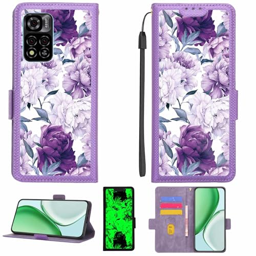 Kinetijy Case Compatible for Mobicel Vx20 Phone Case Flip Cover [with Tempered Glass Screen Protector][RFID Blocking][Luminous Effect] LPT-ZSH