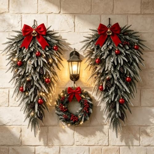 31.49in Christmas Garland Upside Down Hanging Greenery Garland - image 5